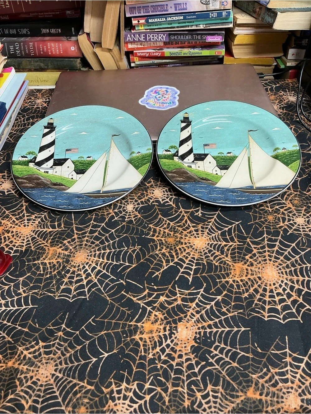 Warren Kimble Coastal Breeze Coastal Lighthouse Decorative Plates Set of 2